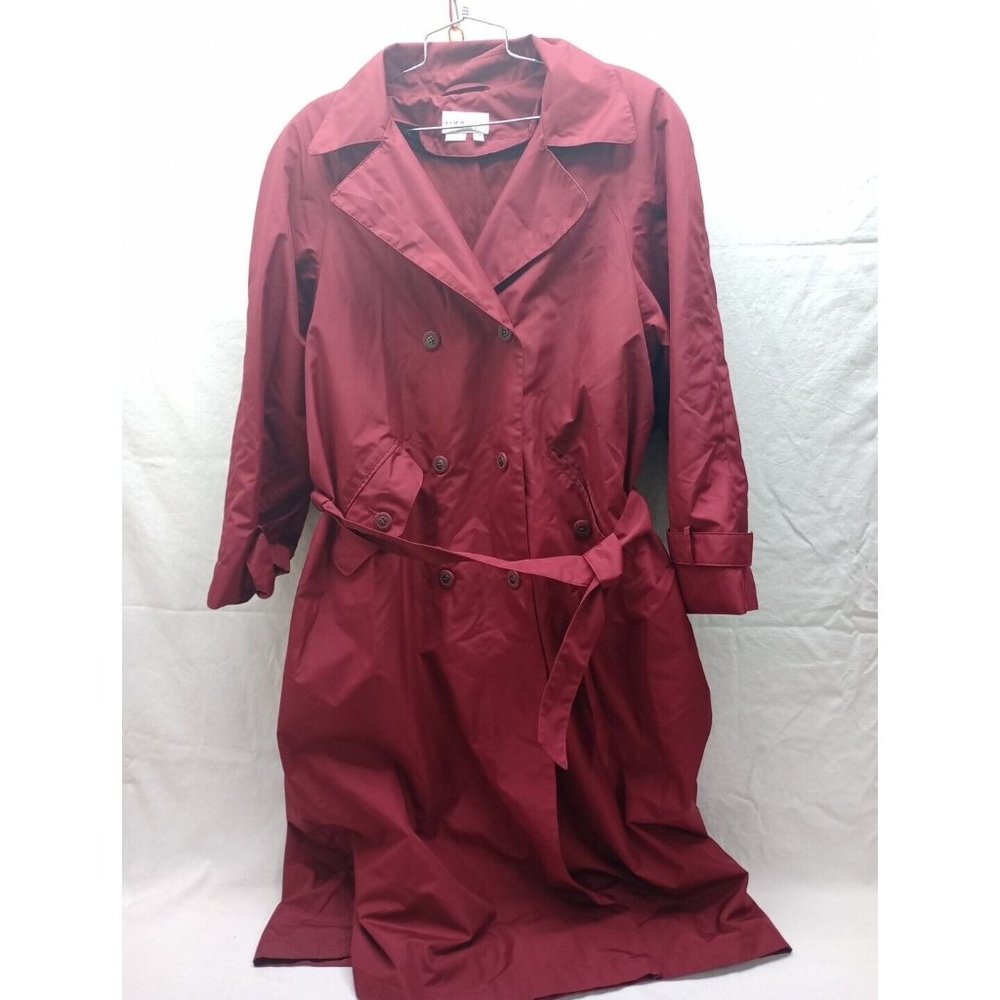 Sue Brett Women's Red Trench Coat Zip Out Liner S… - image 1